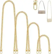 Gold Handbag Chain Straps - 4 Pack Replacement Purse Chains for Shoulder