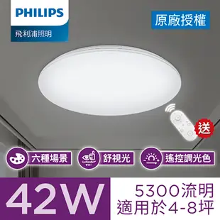 Philips 飛利浦 悅歆 LED 調光調色吸頂燈42W/5300流明-雅緻版(PA011)