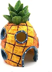 Penn Plax Spongebob Squarepants Pineapple Home with Swim Through Holes Resin Replica Aquarium Ornament