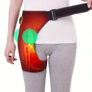 NNETM 1pc USB Heated Hip Support Brace with Vibrating Massage and Adjustable Strap