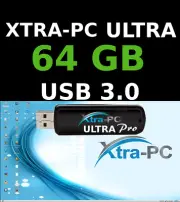 XTRA-PC ULTRA PRO 64 GB USB, Antivirus Protection built in, For any PC or Mac.