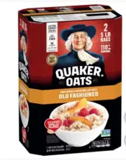2 BAGS Quaker, Oats Old Fashioned Oatmeal, 10 lbs.