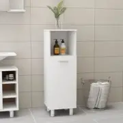 White Bathroom Cabinet 3 Compartments Storage Unit Compact Cupboard Furniture