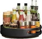 Antallcky Lazy Susan, 30Cm Black Metal Turntable Organizer for Table, Cabinet...