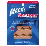 Macks Moldable Snoozers SOFT Silicone Ear Plugs Travel SNORE Sleep Earplugs 6...
