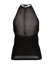 Lemaire Open-Back Ribbed Halterneck Top XL,L,M Black