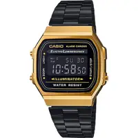 在飛比找PChome24h購物優惠-CASIO 卡西歐 Digital 經典電子錶-黑金 A-1