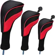 Golf Head Cover with Interchangeable No. Tag 3/4/5/6/7/X 3Pcs Driver Head Covers Mesh Universal Solid Color Golf Accessories Golf Head Covers Golf Driver Head Cover Driver Head Covers Golf Accessorie