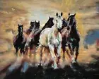 DIY Paint by Numbers Kit Acrylic Painting Wall Art White Herd of Horses