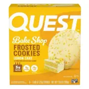 New QUEST Bake Shop Lemon Cake 5g Protein Frosted Cookies 7.05oz (1 Box)