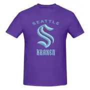 Seattle Kraken NHL Hockey Team Mens T-Shirt Purple Small