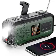 Emergency Radio Waterproof Bluetooth Speaker,WB Weather Radio NOAA Alert, Digital Portable AM FM Small Radio, Hand Crank Solar Survival Radio with 2000mAH Cell Phone Charger, Flashlight, Strom Radio