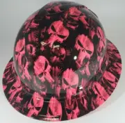 New Full Brim Hard Hat Custom Hydro Dipped PINK PUNISHER SKULLS. Free Shipping