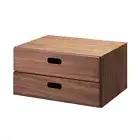 Muji Half stacking chest 37cm x 28cm x 18.5cm 2 Drawers Walnut New