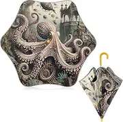 [ODAWA] Kid Umbrellas Vintage Octopus Classic Umbrellas with Hook Handle