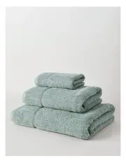 [Vue] Combed Cotton Ribbed Towel Range in Green Marle