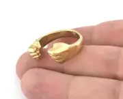 Punch Adjustable Ring Raw brass (18.5mm 8.5US inner size) 5391