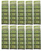 100 pcs AG7 LR927 Alkaline Button Cell Battery with Retail Blister Card Exp 2026