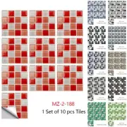 Mosaic Stickers Decal Peel And Stick Backsplash Tile Sticker 10pcs Removable PVC