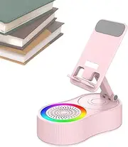 Induction Speaker | Wireless Speaker with Charging Function - Adjustable Cell Phone Holder with Ambient LED Light for Desk Outdoor Travel Car