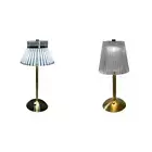 Crystal Table Lamp Metal Base Rechargeable Touch Bedside Lamp (Pavilion Crystal)