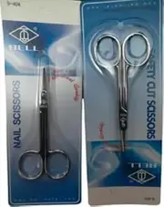 Bell Imported Nail And Safety Cut Nostril Scissor Combo Pack Scissors (Set of 2, Silver)