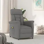 Generic Massage Chair Dark Grey Faux Suede Leather