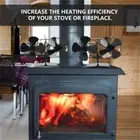 Double Stove Fan Wood Log Burner Twin Blades Heat Powered Fireplace Eco Fan