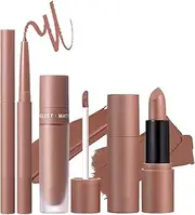 Lipstick Lip Liner Set - Lip Gloss Matte Liquid Lipstick,3X Long-Lasting Lipliners Pencil, Lip Color Lip Liner Set Velvet Lipstick, Natural Lip Makeup