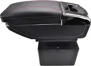 KIXURO Car Arm Rest Storage Box Tourer Center Centre Console Rotatable Armrest, for Opel, for Vauxhall, Holden Astra Corsa Mokka Tigra Zafira Auto Console Organizer Box(Red thread)
