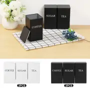 3Pcs Tea Coffee Sugar Canisters Set Coffee Sugar Containers Kitchen#Storage J^