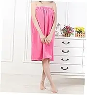 KONTONTY Absorbent Hair Wrap and Bath Towel Set Quick Drying Microfiber Hair Drying Cap and Comfortable Shower Towel Rosy Color