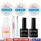 3Pcs UV Hard Builder Gel Top Base Coat Brush Nail Art Nail Manicure Salon Kit