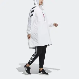 Adidas Long WV JKT HG1848 女 連帽 外套 長版 運動 訓練 休閒 亞洲版 拉鍊口袋 白黑