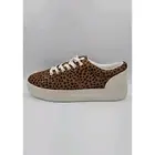 NEW Official Program STW 70 Womens Leopard Platform Casual Shoes Brown 10.5M