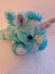 Blue multi color Unicorn Plush Stuffed Animal by Aurora