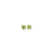14k White Gold 6x6mm Cushion Peridot Checker Earrings