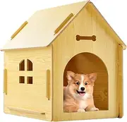 Outdoor Wooden Dog Kennel - Weatherproof Kennel for Dog - Dog Hutch Retreat House, Outdoor Cats Rainproof House for Terrace, Patio, Yard
