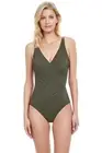 Gottex Women's Standard Lattice One-Piece Swimsuit, Olive 12
