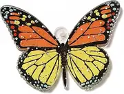 LiQunSweet 30 pcs Yellow Butterfly Printed Acrylic Charms with Sequins Insect Animals Spring Charms for DIY Jewelry Bracelets Necklaces Earrings Phone Keychains Bag Purse Crafts