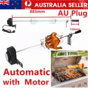Universal Automatic Rotisserie Grill Kit with Motor BBQ Bracket Roaster Spit Rod