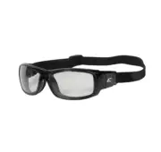 Edge HZ111-SP Caraz Safety Glasses/Goggles - Black Frame & Strap - CLEAR LENS
