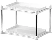 SiaBiced Double Layer Seasoning Rack Rotating Condiment Holder for Cabinet Restaurant
