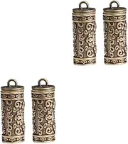 [KALLORY] Vintage Brass Scripture Pendants for DIY Keychain Bag Decor Multi Function Antique Style Keyring Accessories Unique Keychain Pendants