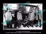 OLD PHOTO LOS ANGELES FIRE DEPARTMENT LAFD No 36 STATION SAN PEDRO c1940