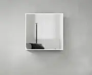 Moonlight 750mm Led Matte White Shaving Cabinet Mirror - Solid Stone Edge