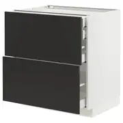 METOD / MAXIMERA base cb 2 frnts/2 low/1 md/1 hi drw, white/Nickebo matt anthracite, 80x60x80 cm