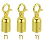 1.3"x3.7" Stanchion Rope End Stopper 3pcs Cord End Caps Barrier Rope End Golden