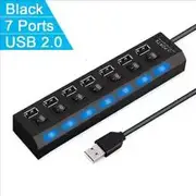 Switch Hub Extension for Computer, USB Hub for PC, Laptop, Desktop, One Drag, 7 USB Splitter, 7 Ports