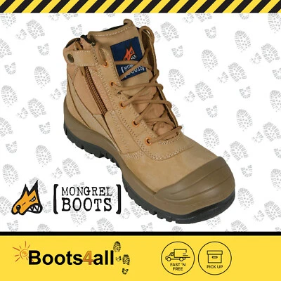 Mongrel Men's 461050 Steel Toe Zip Side Wheat Work Boots